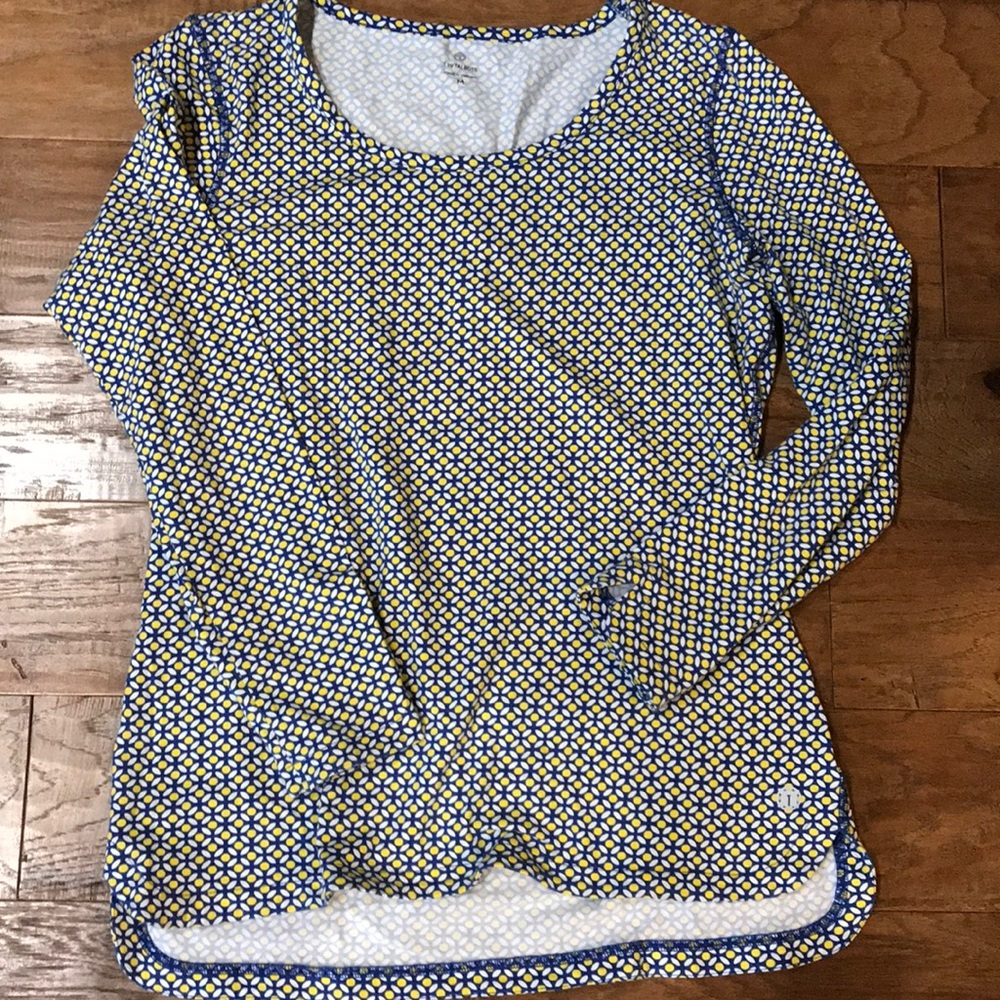 Ladies Talbots patterned long sleeve cotton shirt